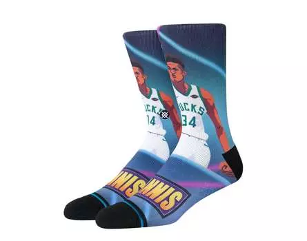 Носки Stance Casual NBA Giannis Fast Break Milwaukee Bucks Crew A558C20JFB-MUL, цвет multi