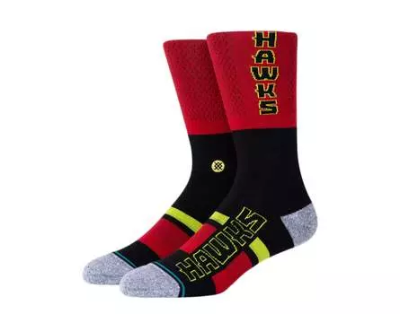 Носки Stance Casual NBA Hawks Shortcut 2 красные/черные A545A20HAC-RED
