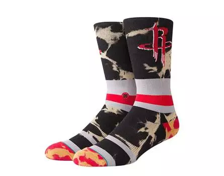 Носки Stance Casual NBA Houston Rockets Acid Wash Red/Black Crew M558C18ROC-RED