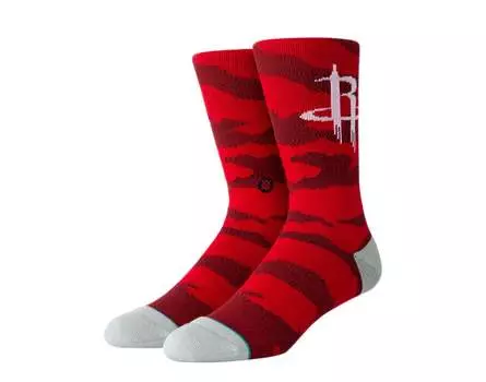 Носки Stance Casual NBA Houston Rockets Camo Melange Red Crew M558B19ROC-RED