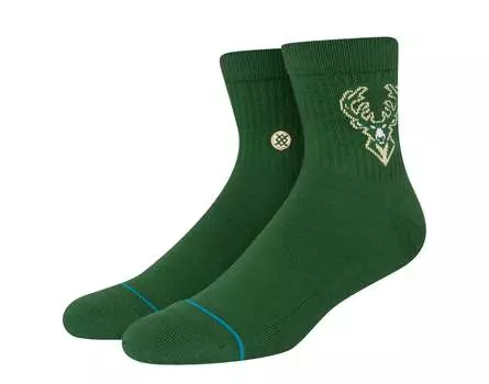 Носки Stance x NBA Milwaukee Bucks Quarter Ankle темно-зеленые A356C22BUC-DNG