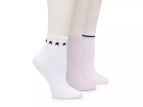 Носки Stars & Stripes Ankle Socks - 3 Pack Steve Madden, белый/сиреневый
