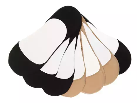 Носки Stiletto Women's No Show Liners - 7 Pack Memoi, черный/бежевый