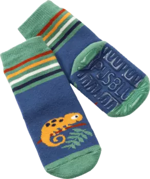 Носки-стопперы с мотивом хамелеона зеленого цвета синий размер 23/24 1 час PUSBLU