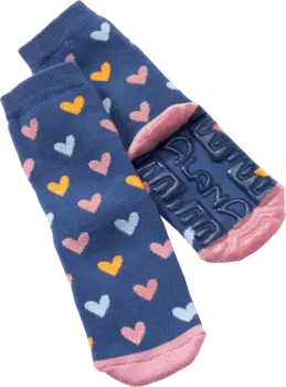 Носки-стопперы с узором в виде сердечек синие и ампер розовый размер 27/28 1ч ALANA