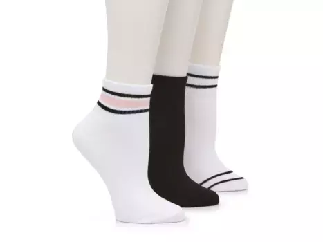 Носки Stripes & Solid Ankle Socks -3 Pack Steve Madden, белый/черный