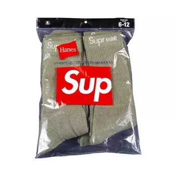Носки Supreme x Hanes Crew (4 шт.), Оливковый