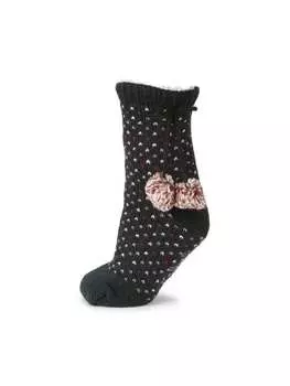 Носки-тапочки birdseye с подкладкой из искусственного меха Jane And Bleecker Black