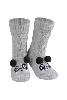 Носки-тапочки с пандой CityComfort, серый