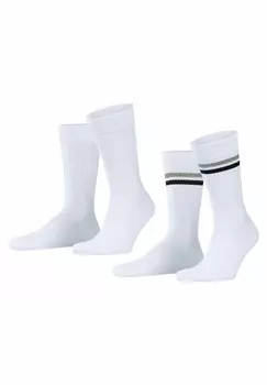 Носки TENNIS STRIPE 2-PACK WITH PATTERN Esprit, белый