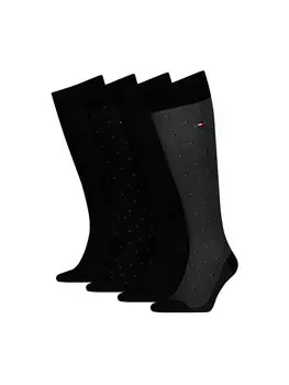 Носки Tommy Hilfiger Socken TH Men Kneehigh 4P Tin Giftbox, черный