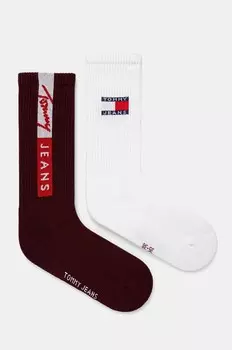 Носки Tommy Jeans, 2 пары, гранатовый