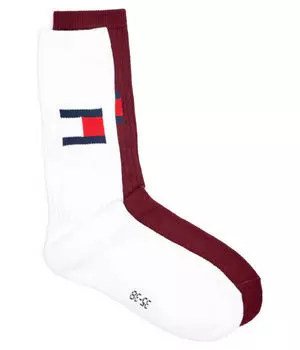 Носки Tommy Jeans, бургундия / белый