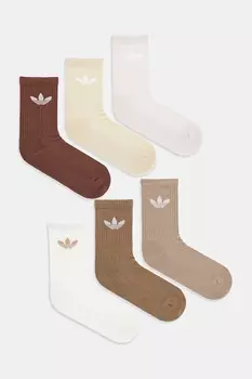 Носки Tr Crew S 6 пар Adidas Originals, бежевый