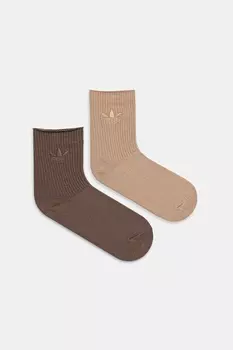 Носки Trefoil 2 пары Adidas Originals, коричневый