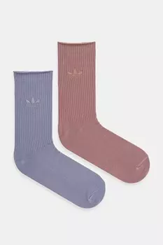 Носки Trefoil 2 пары Adidas Originals, оранжевый