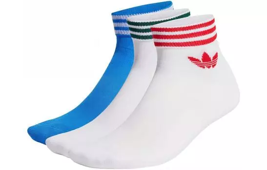 Носки-трилистники серии ADICOLOR, 3 пары, носки унисекс, 3 шт. в упаковке Adidas Originals, 3 Pack (Feather Blue+White+White)