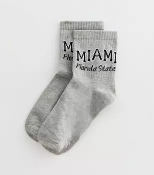 Носки-tube для девочек Майами New Look, серый