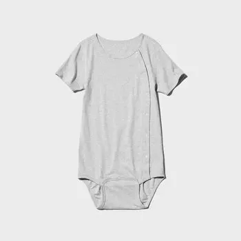 Хлопковое боди UNIQLO, серый