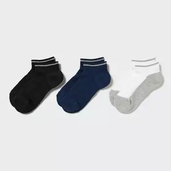Носки UNIQLO короткие светоотражающие 3 пары, серый