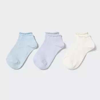 Носки UNIQLO короткие три пары, светло-синий