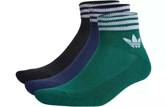 Носки унисекс, 3 пары Adidas Originals, 3 Pack (Dark Indigo+Forest Green+Black)