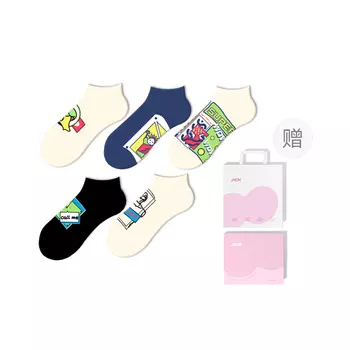 Носки унисекс, 5 пар, подарочный набор в комплекте JKN, Minimalist Style Graffiti-5 Pack[Invisible Design]