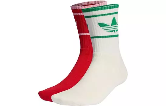 Носки унисекс Adidas Originals, 2 Pack (Ivory+Light Scarlet)