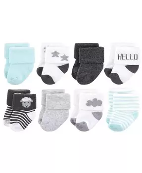 Носки унисекс для маленьких мальчиков, детские хлопковые носки для новорожденных и махровые носки, овцы Hudson Baby, серый