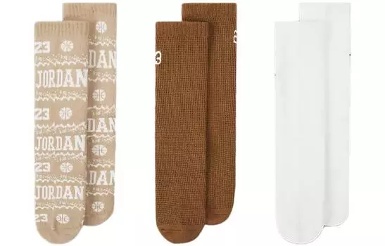 Носки унисекс до середины голени Jordan, 3 Pack (White+Khaki+Ephedra)