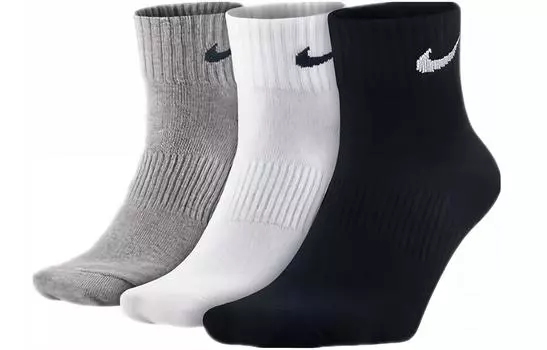 Носки унисекс до середины голени Nike, 3 Pack (Black, White, Gray)