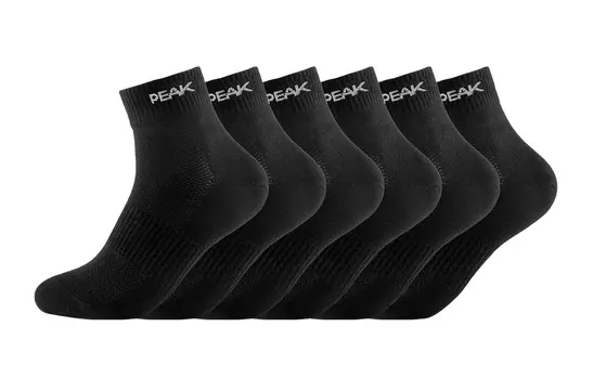Носки унисекс до середины голени PEAK, 6 Pack Black