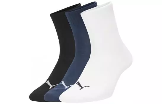 Носки унисекс до середины голени PUMA, 3 Pack (Marine Blue+Black+White)