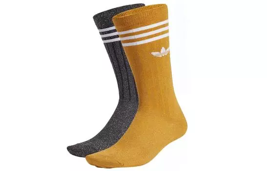Носки унисекс до середины икры Adidas Originals, цвет 1 set of 2 double (gray/yellow)
