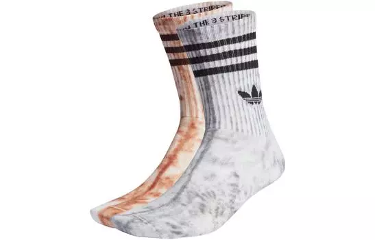 Носки унисекс до середины икры Adidas Originals, цвет 2 double packs (light gray + light khaki)