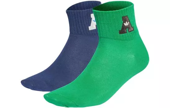 Носки унисекс до середины икры Adidas Originals, цвет 2 Pack (Blue and Green)