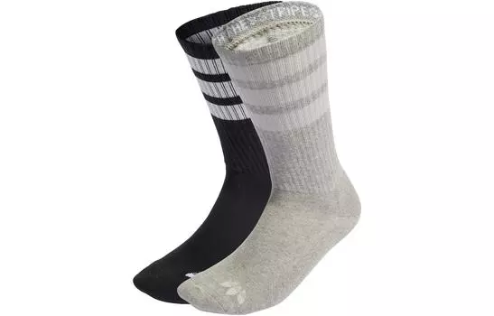 Носки унисекс до середины икры Adidas Originals, цвет 2 pairs (black + medium hemp gray)