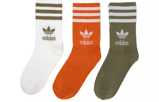Носки унисекс до середины икры Adidas Originals, цвет 3 double packs (white/dark orange/green)