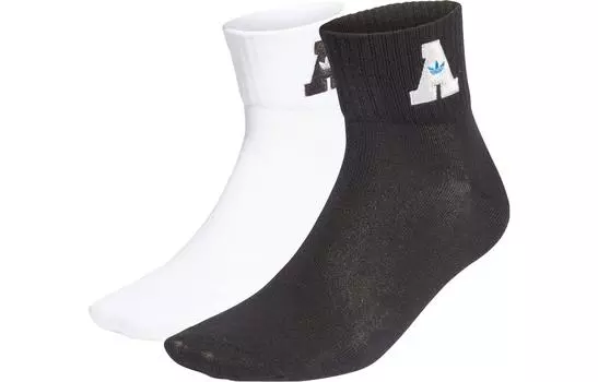 Носки унисекс до середины икры Adidas Originals, цвет 2 double (black + white)