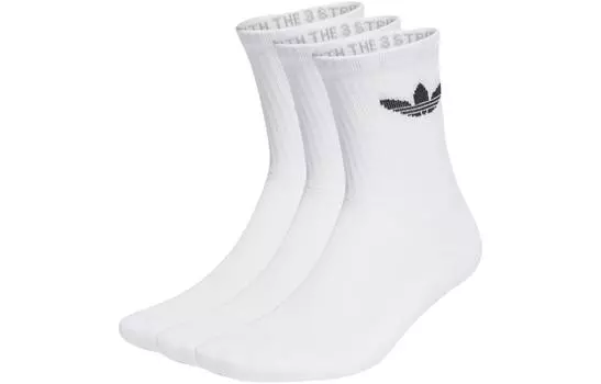 Носки унисекс до середины икры Adidas Originals, цвет 3 double (white)