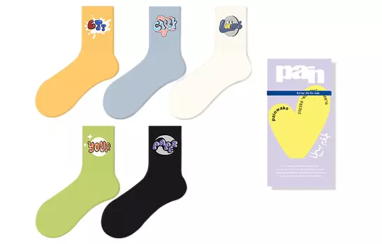 Носки унисекс до середины икры PAINWAKE, цвет 4 pairs of blackGift box included