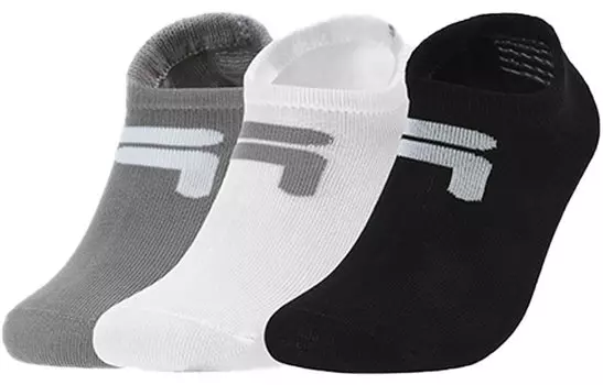 Носки унисекс FILA до щиколотки, цвет 3 double packs (dark black / standard white / light gray)