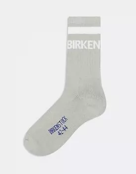 Носки унисекс из хлопка Birkenstock в полоску светло-серого цвета