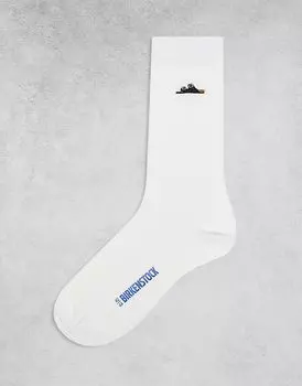 Носки унисекс из хлопка в рубчик Birkenstock белого цвета