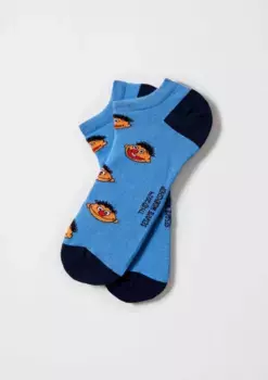 Носки унисекс из органического хлопка синего цвета с принтом «Улица Сезам» Besocks, синий