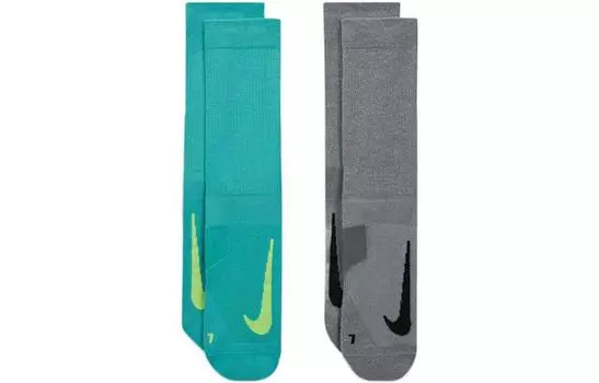 Носки унисекс Nike до середины икры 2 пары, серый/синий