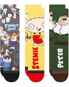 Носки Unisex Stance Family Values Family Guy 3-Pack, разноцветный