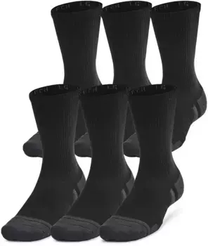 Носки унисекс Under Armour UA Performance Tech Crew — 6 шт, черный/серый