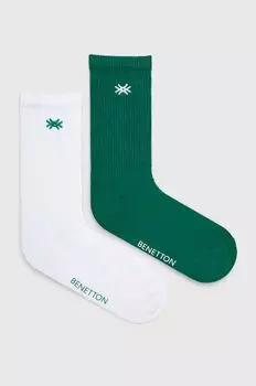 Носки United Colors of Benetton, 2 пары, зеленый