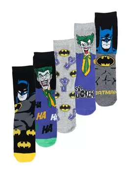 Носки United Labels 5er Pack DC Comics Batman & Joker Socken Sneaker Strmpfe, разноцветный